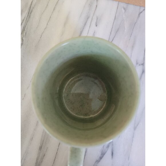 Japanese Ceramic Mug Health Tenets Text Design Mint Green Speckled - Picture 6 of 7